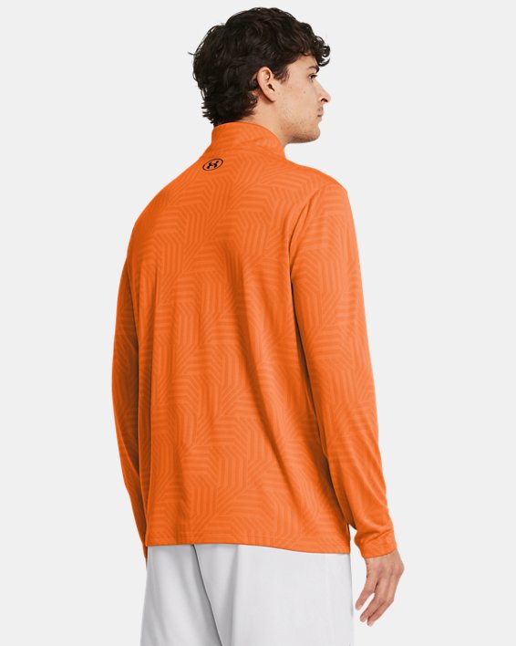 Koszulka męska UA Tech™ Vent Geotessa z zamkiem do połowy długości, Orange, pdpMainDesktop image number 1